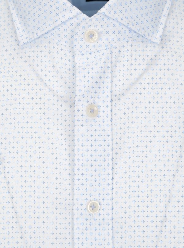 Modro-biela slim fit košeľa s drobným vzorom Hackett London Diddy