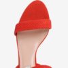 Červené sandálky na ihlovom podpätku Dune London Monnrow