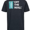 Tmavomodré pánske melírované tričko s potlačou VANS Off the Wall
