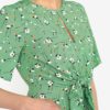 Svetlozelené kvetované šaty s uzlom Miss Selfridge