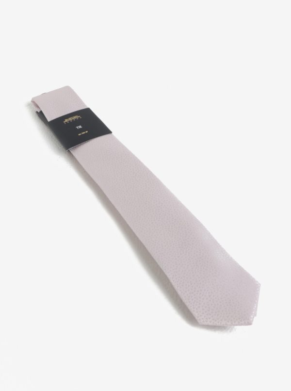 Svetloružová vzorovaná kravata Burton Menswear London