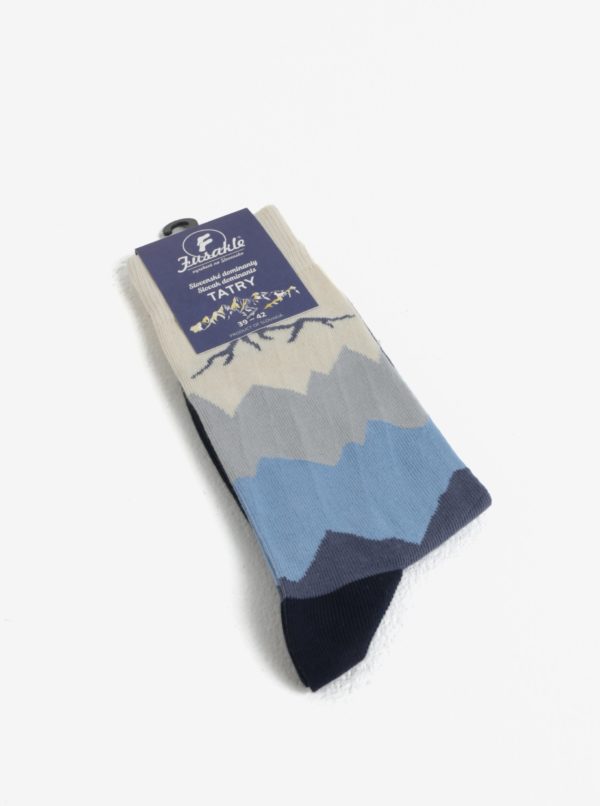 Tmavomodré unisex ponožky s motívom hôr Fusakle Kriváň