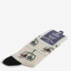 Čierno-krémové unisex ponožky s motívom zjazdovky Fusakle Chopok zima