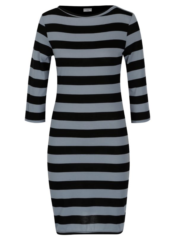 Čierno-sivé pruhované šaty Jacqueline de Yong Bug