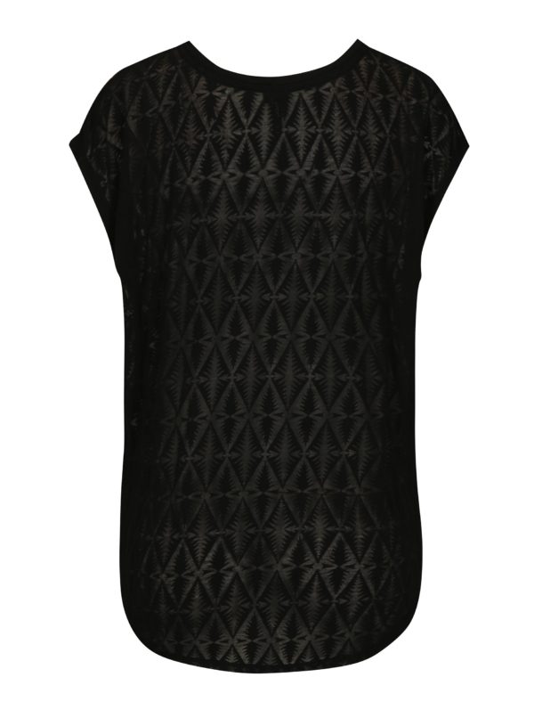 Čierne dámske priesvitné tričko s aztéckym vzorom Rip Curl