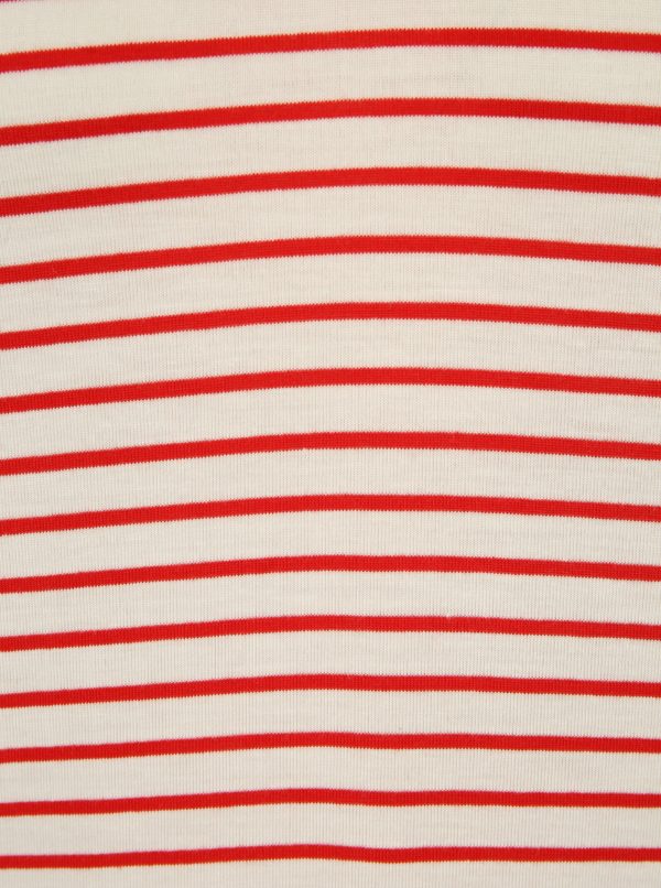 Červeno-krémové pruhované tričko ONLY Sannie