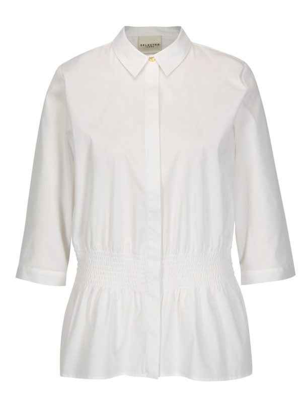 Biela košeľa s 3/4 rukávmi Selected Femme Camille