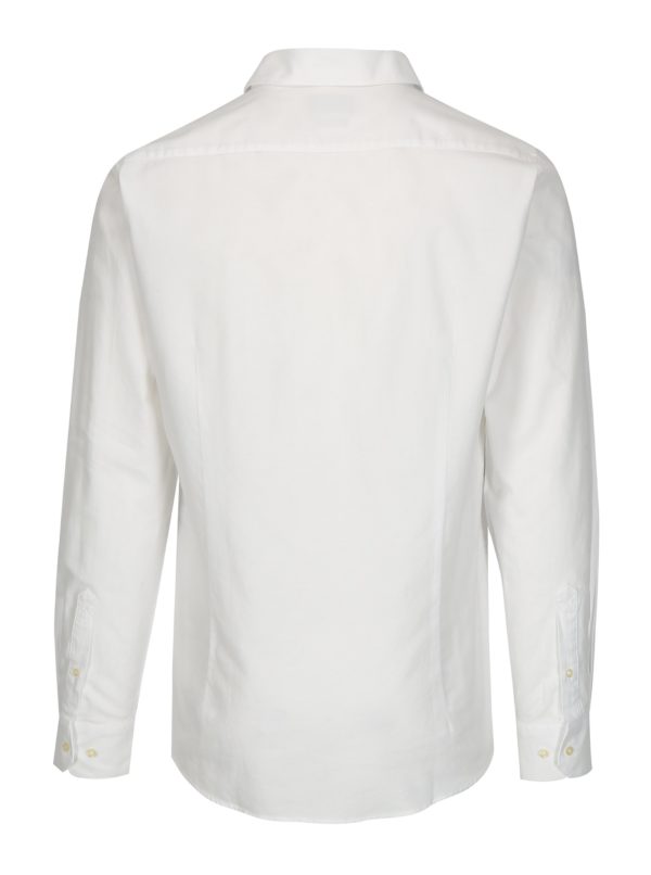 Biela tailored fit košeľa s dlhým rukávom Barbour Stanley