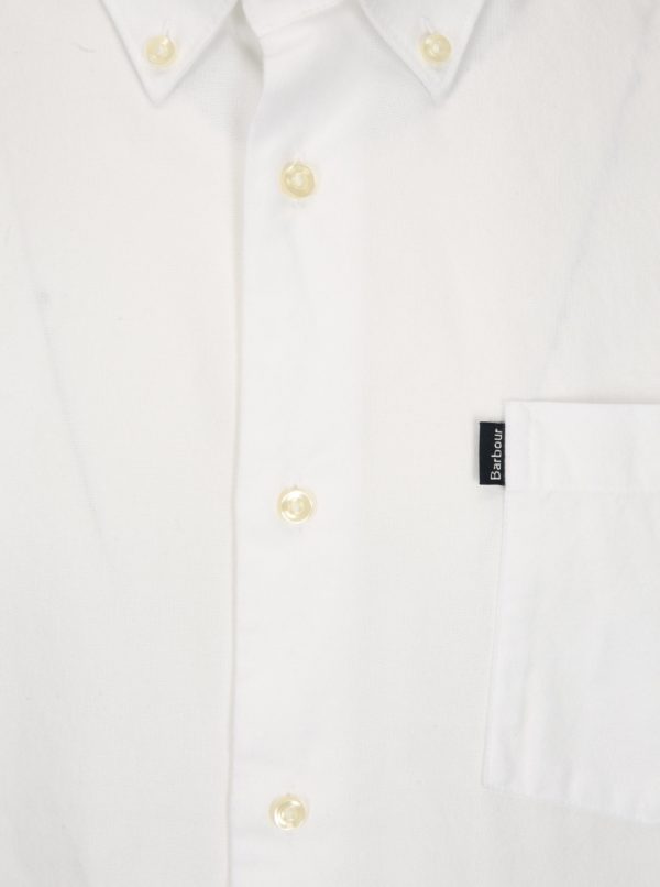 Biela tailored fit košeľa s dlhým rukávom Barbour Stanley