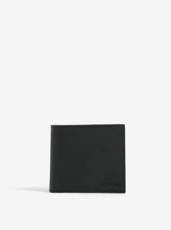 Čierná kožená peňaženka Barbour Grain