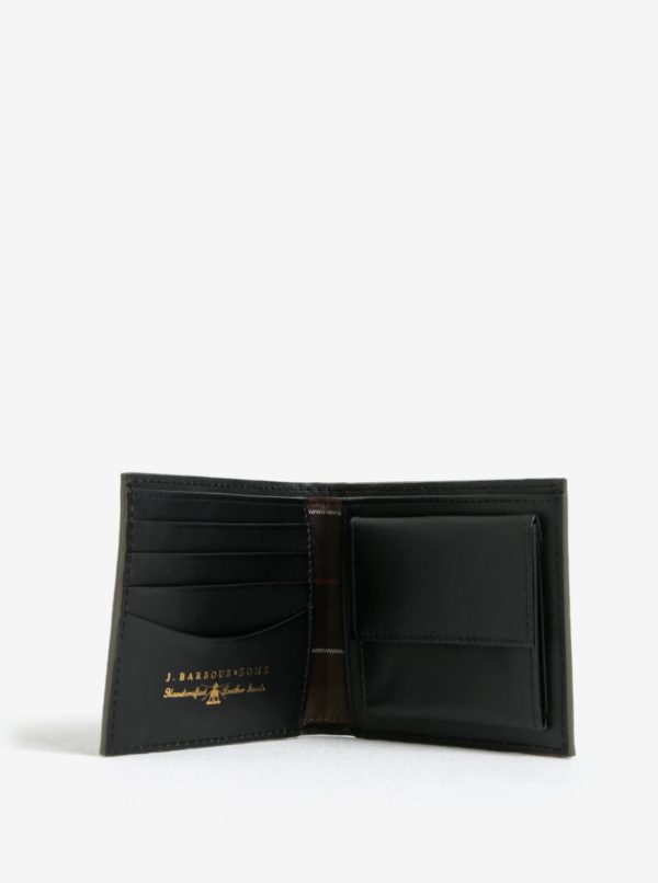 Čierná kožená peňaženka Barbour Grain