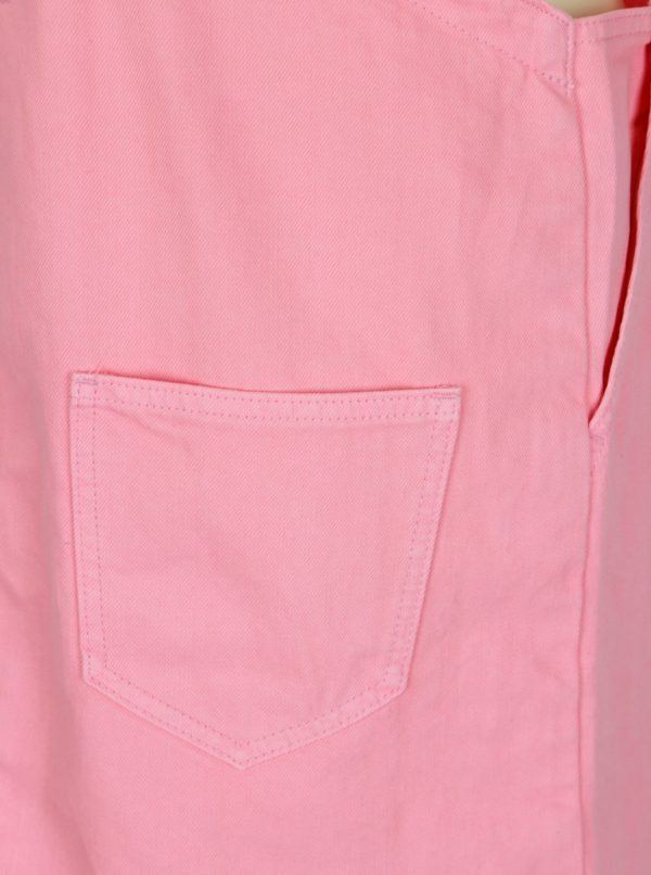 Ružové rifľové šaty na traky ONLY Francesis