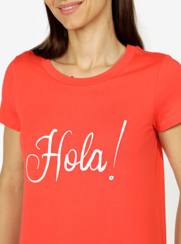 Červené tričko s výšivkou VERO MODA Lola