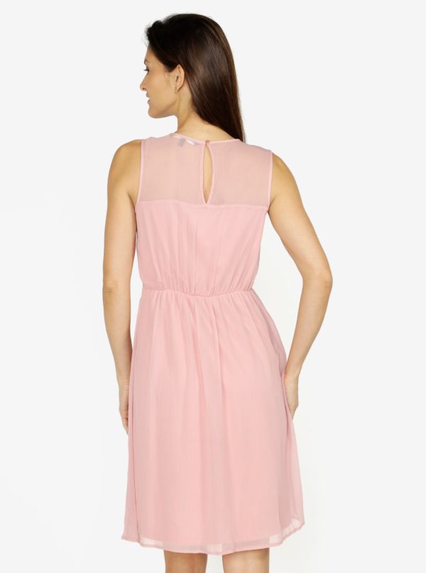Ružové šaty s čipkou VERO MODA Dacey