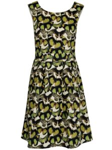Krémovo-zelené áčkové šaty so vzorom motýľov Smashed Lemon