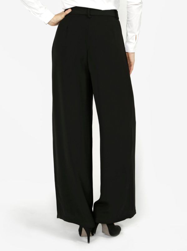 Čierne culottes nohavice s vysokým pásom VERO MODA Mita