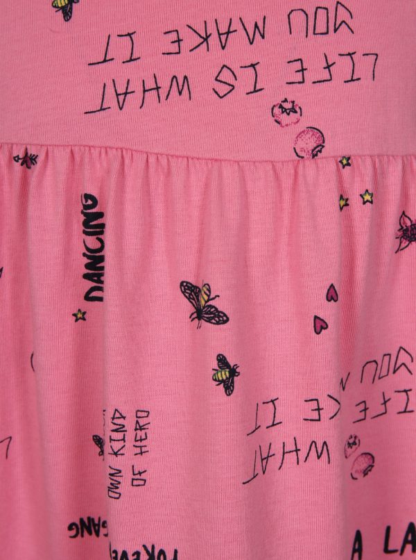 Ružové dievčenské vzorované šaty bez rukávov name it Viga