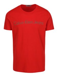 Červené pánske slim fit tričko Calvin Klein Jeans Treasure