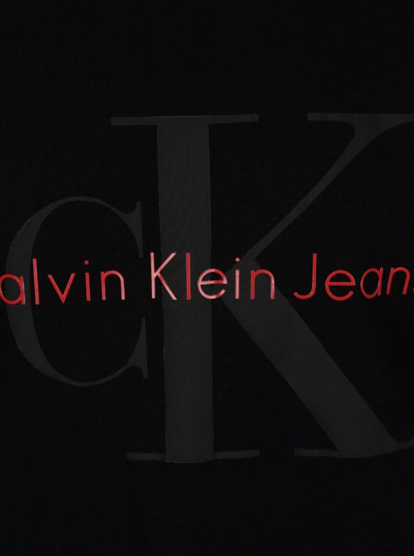 Čierne pánske slim fit tričko s potlačou Calvin Klein Jeans Tamasy