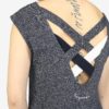Tmavomodré melírované dámske tričko s pásikmi na chrbte Ragwear Sofia