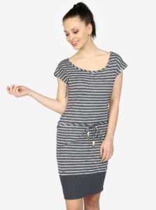 Tmavomodré pruhované melírované šaty Ragwear Soho Stripes