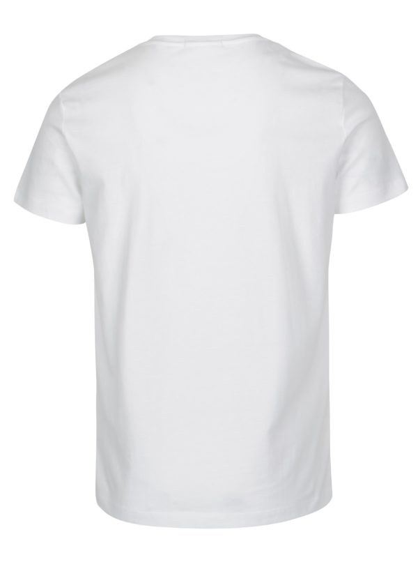 Biele pánske slim fit tričko s potlačou Calvin Klein Jeans Teage