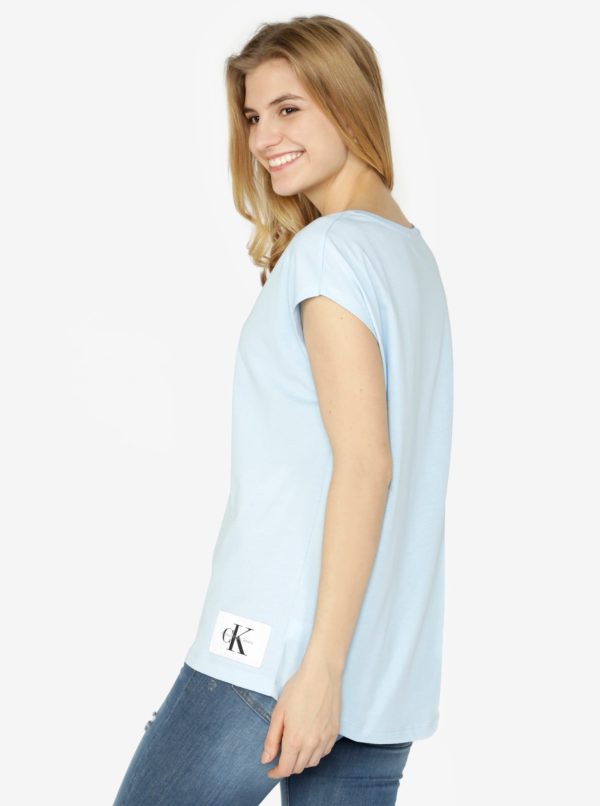 Svetlomodré dámske basic tričko bez rukávov Calvin Klein Jeans Tika