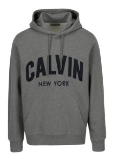 Sivá pánska mikina s kapucňou Calvin Klein Jeans Hikos