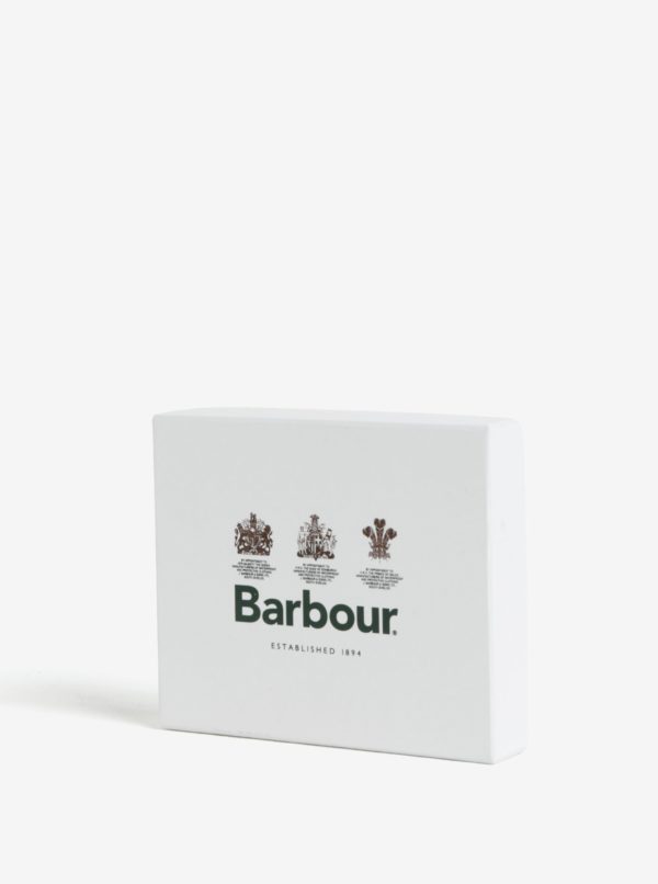 Tmavohnedé kožené puzdro na karty Barbour Grain