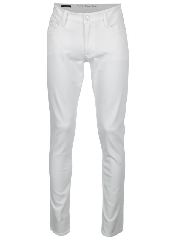 Biele pánske slim straight rifle Calvin Klein Jeans