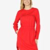 Červené šaty s dlhým rukávom Calvin Klein Jeans Darcy