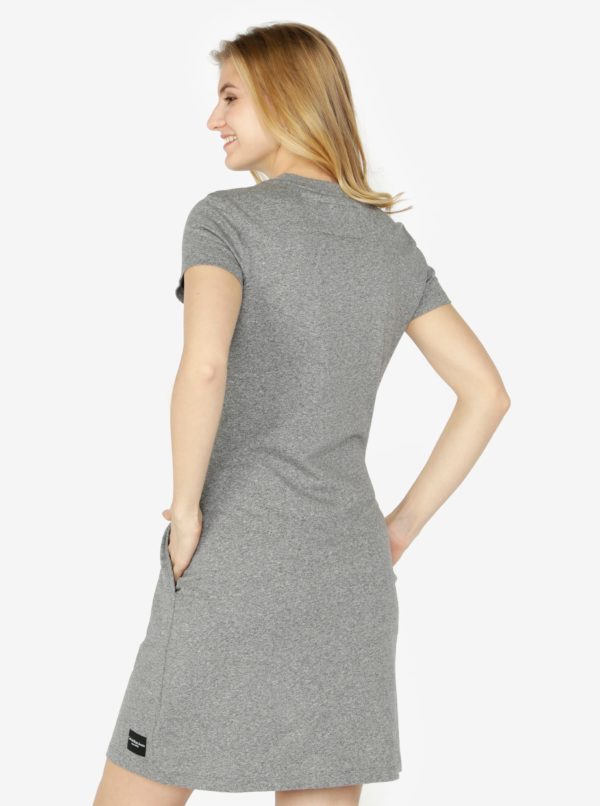 Sivé melírované šaty s krátkym rukávom Calvin Klein Jeans Disosa