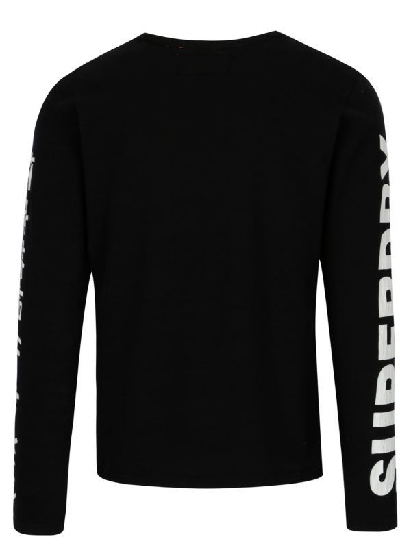 Čierne pánske tričko s dlhým rukávom Superdry
