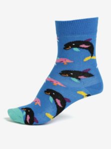 Modré detské ponožky Happy Socks Dolphin