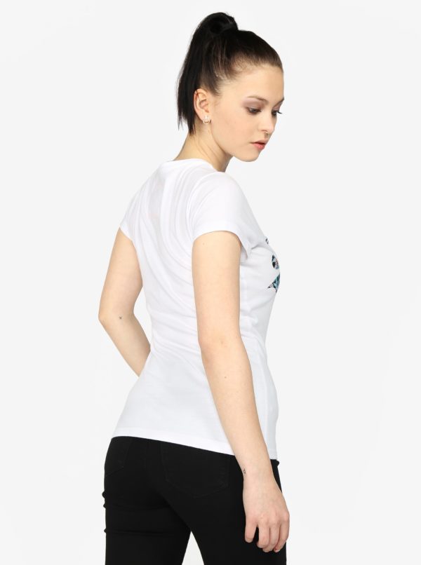 Biele dámske tričko s potlačou Superdry  