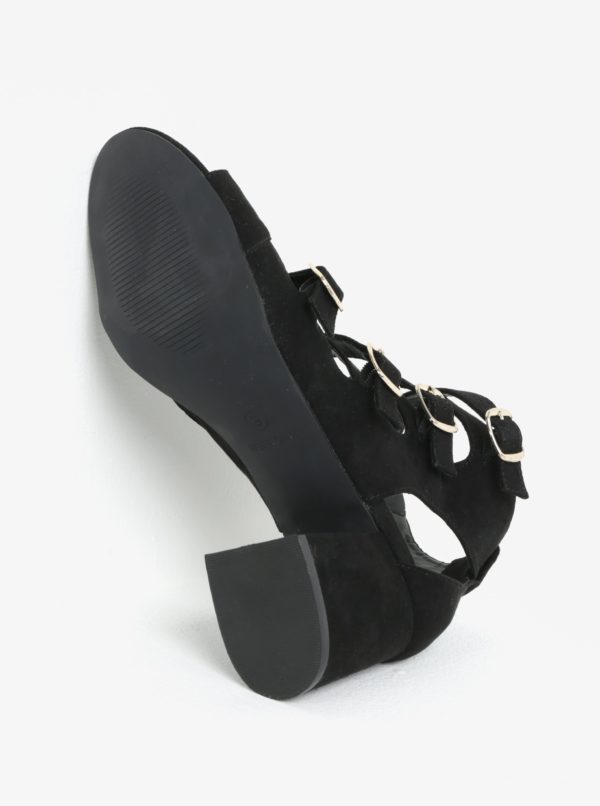 Čierne remienkové sandále s prackami Miss Selfridge