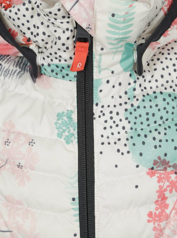 Krémová dievčenská prešívaná perová bunda s odnímateľnými rukávmi Reima Float