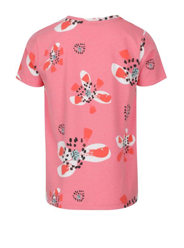 Ružové dievčenské kvetované tričko Reima Conch