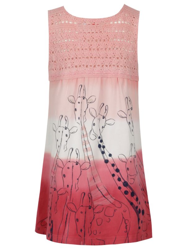 Ružové dievčenské šaty s potlačou BÓBOLI