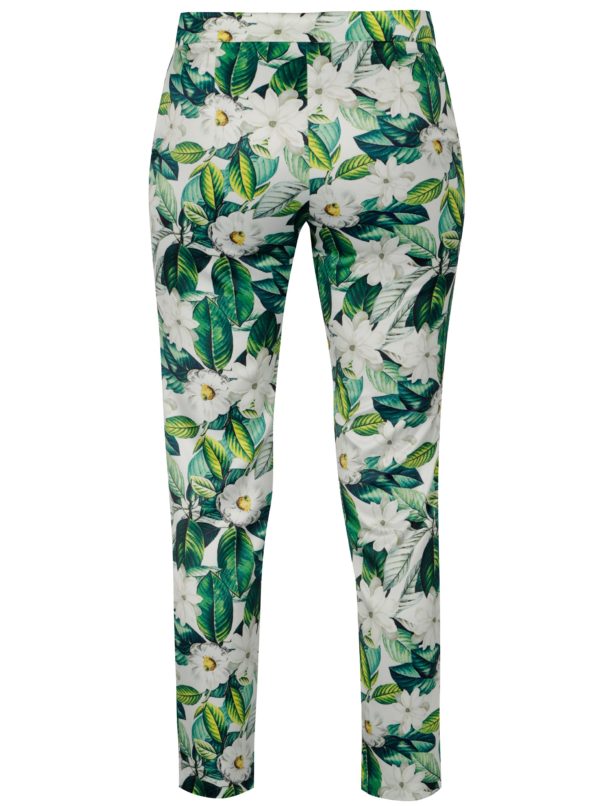 Zelené kvetované nohavice NISSA 