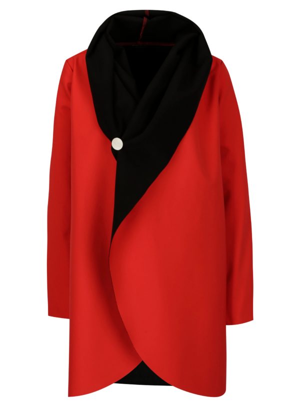 Čierno-červený vodovzdorný kabát Design by Lucie Jack