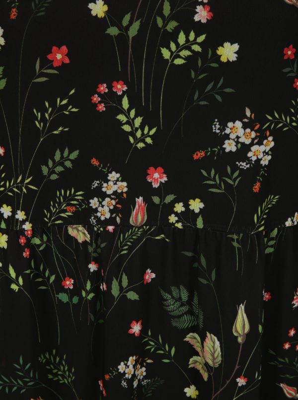 Čierne kvetované šaty Ulla Popken