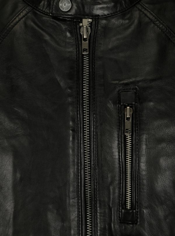 Čierna kožená bunda Casual Friday by Blend