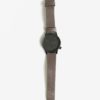 Sivé unisex hodinky s béžovým koženým remienkom Komono Winston Regal