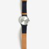 Unisex hodinky v striebornej farbe s remienkom z vegánskej kože CHPO  Rawiya Classic Silver