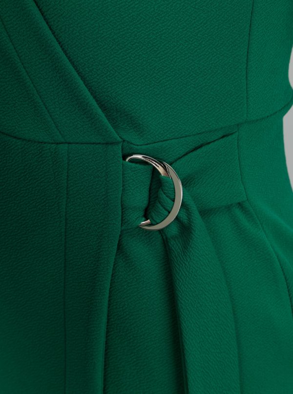 Zelené šaty s prekladaným predným dielom Dorothy Perkins