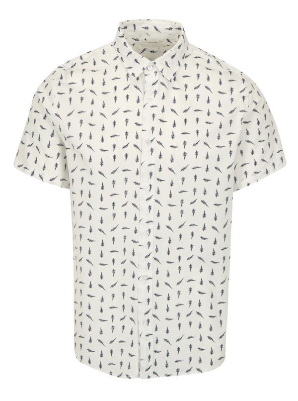 Biela vzorovaná košeľa s krátkym rukávom Burton Menswear London