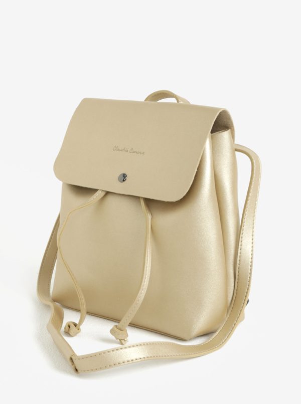 Malý batoh/crossbody kabelka v zlatej farbe Claudia Canova Kiona