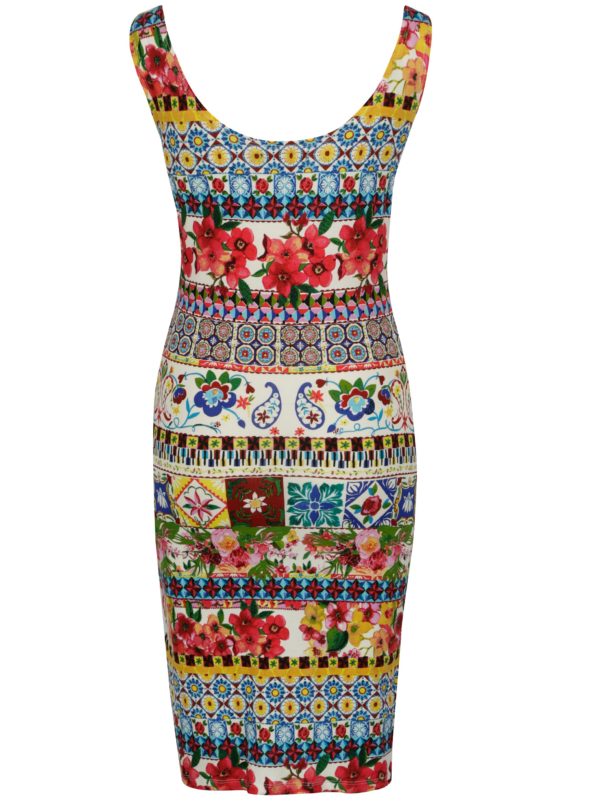 Farebné vzorované puzdrové šaty Desigual Luana