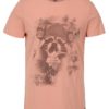 Ružové slim fit tričko s potlačou Blend